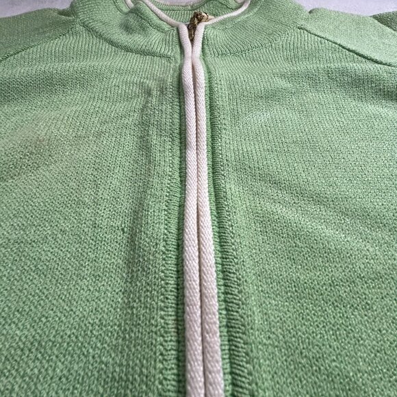 St. John Sport Marie Gray Womens Green Wool-Blend Zip-Up Short Sleeve Top Large - Picture 6 of 13